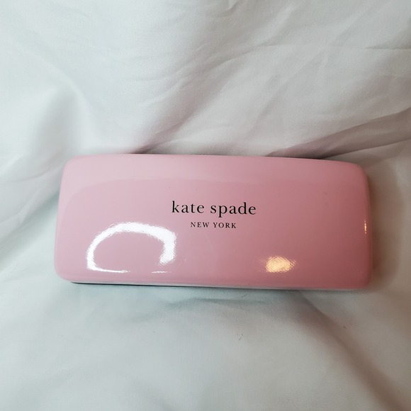 Kate Spade Hard Clamshell Eyeglasses Sunglasses Case Pink Green Microfiber Cloth - Picture 1 of 4
